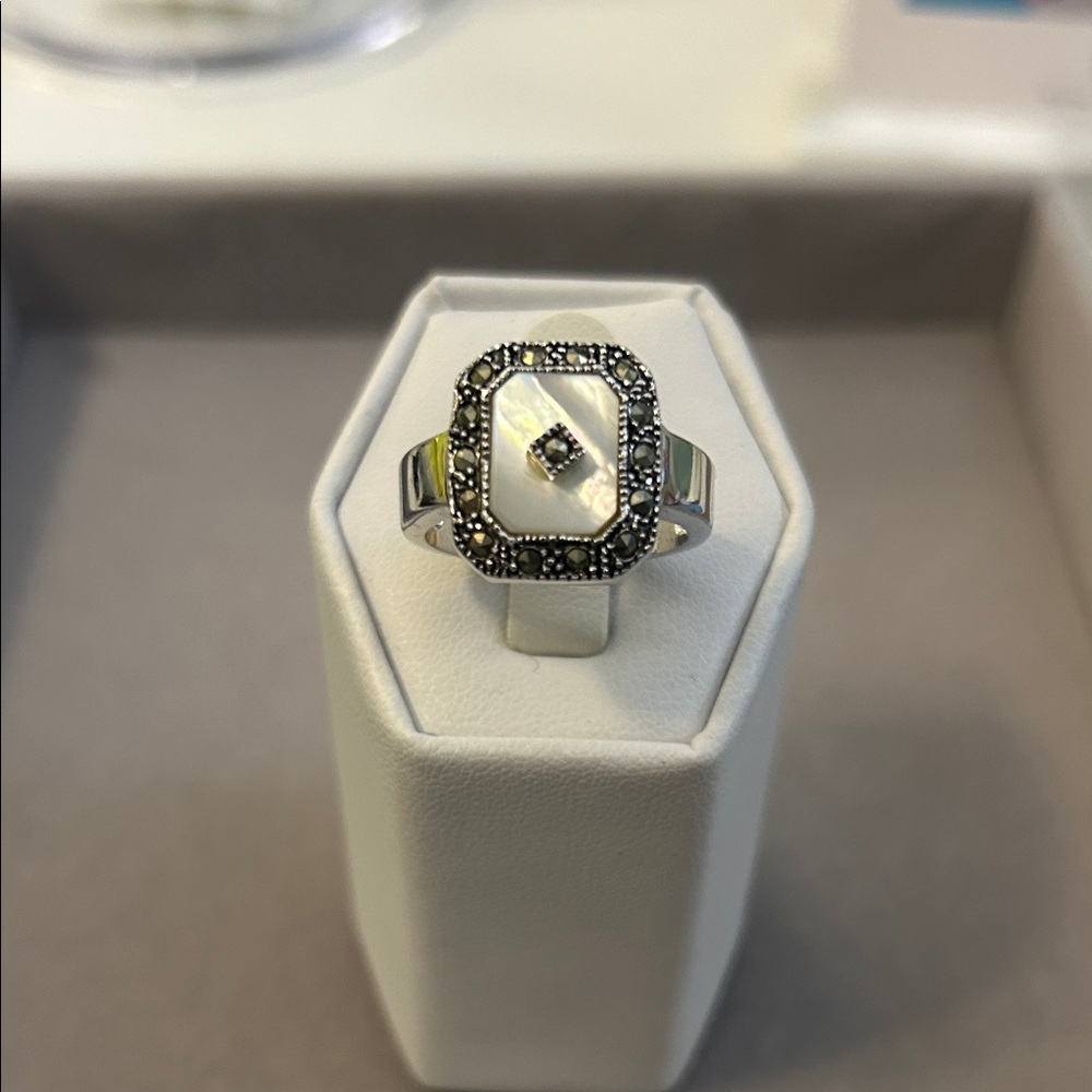 Park Lane Silver and Black Statement Ring